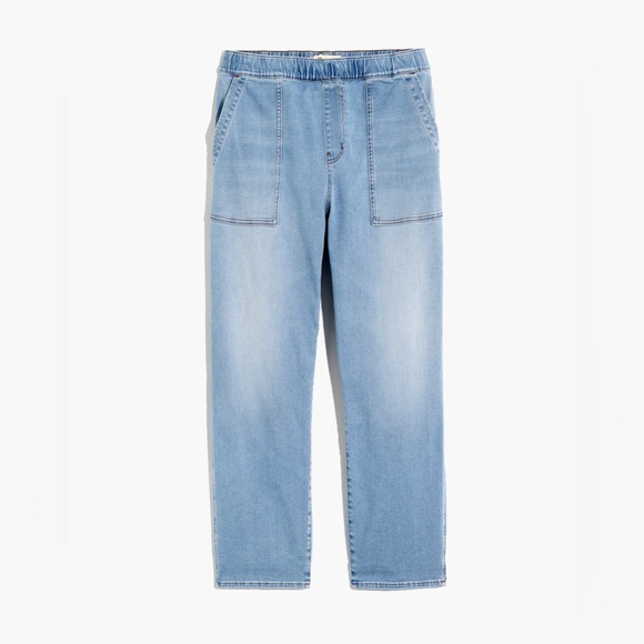 Madewell Womens Straight Leg Jeans Blue Faded Light Wash Stretch Pull On Medium - Picture 4 of 7